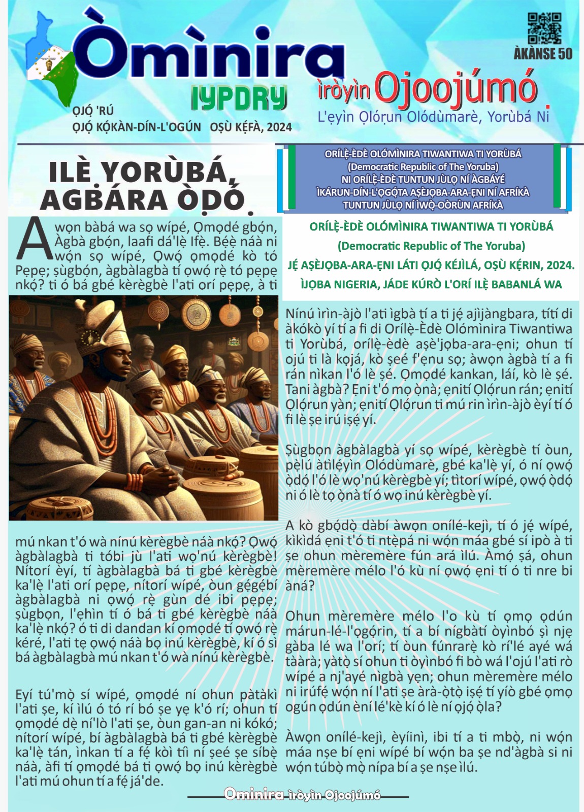 Democratic republic of the yoruba - Orílẹ̀-Èdè Olómìnira Tiwantiwa ti Yorùbá