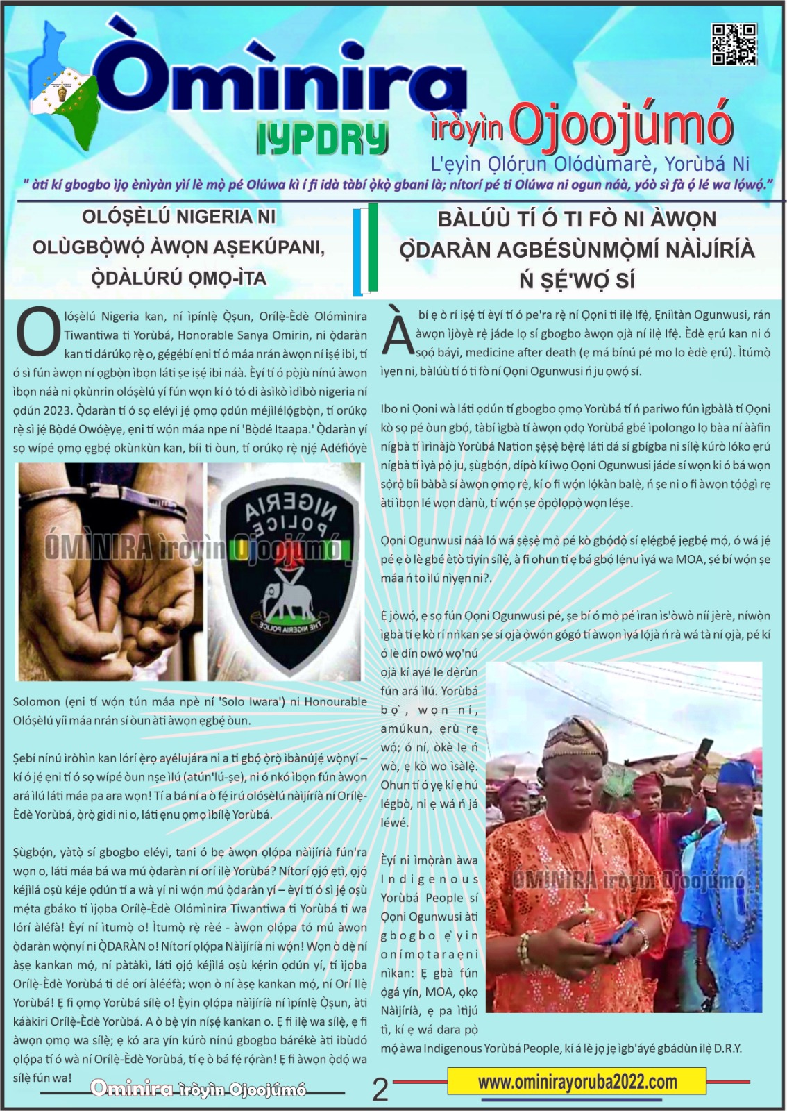 Ominira yoruba daily news | the newest nation in the world 2024