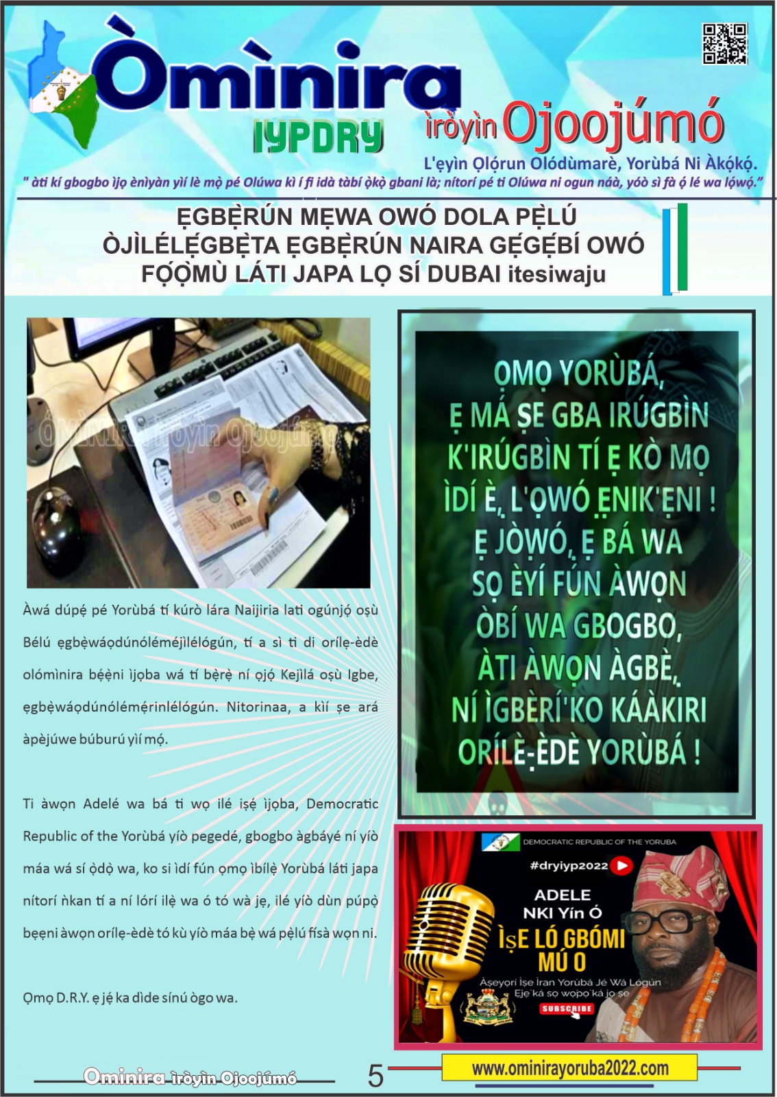 Democratic republic of the Yoruba ominira news update | Yoruba Nation | Newest Nation in Africa, World 2024