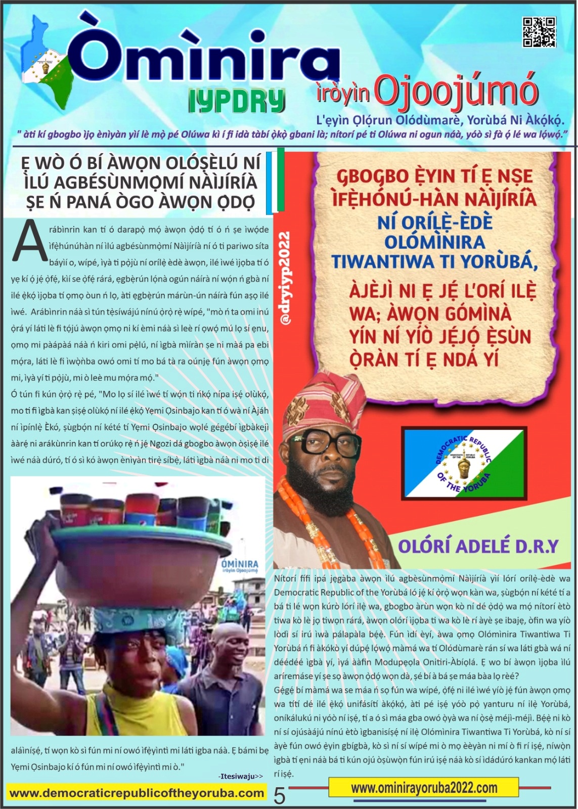 Democraticrepublicoftheyoruba Latest news update