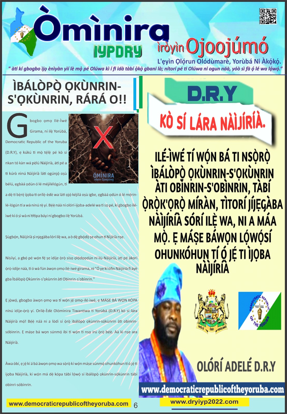 Democratic republic of the Yoruba ominira new update | Yoruba Nation | Newest Nation in Africa, Youngest country in the World 2024