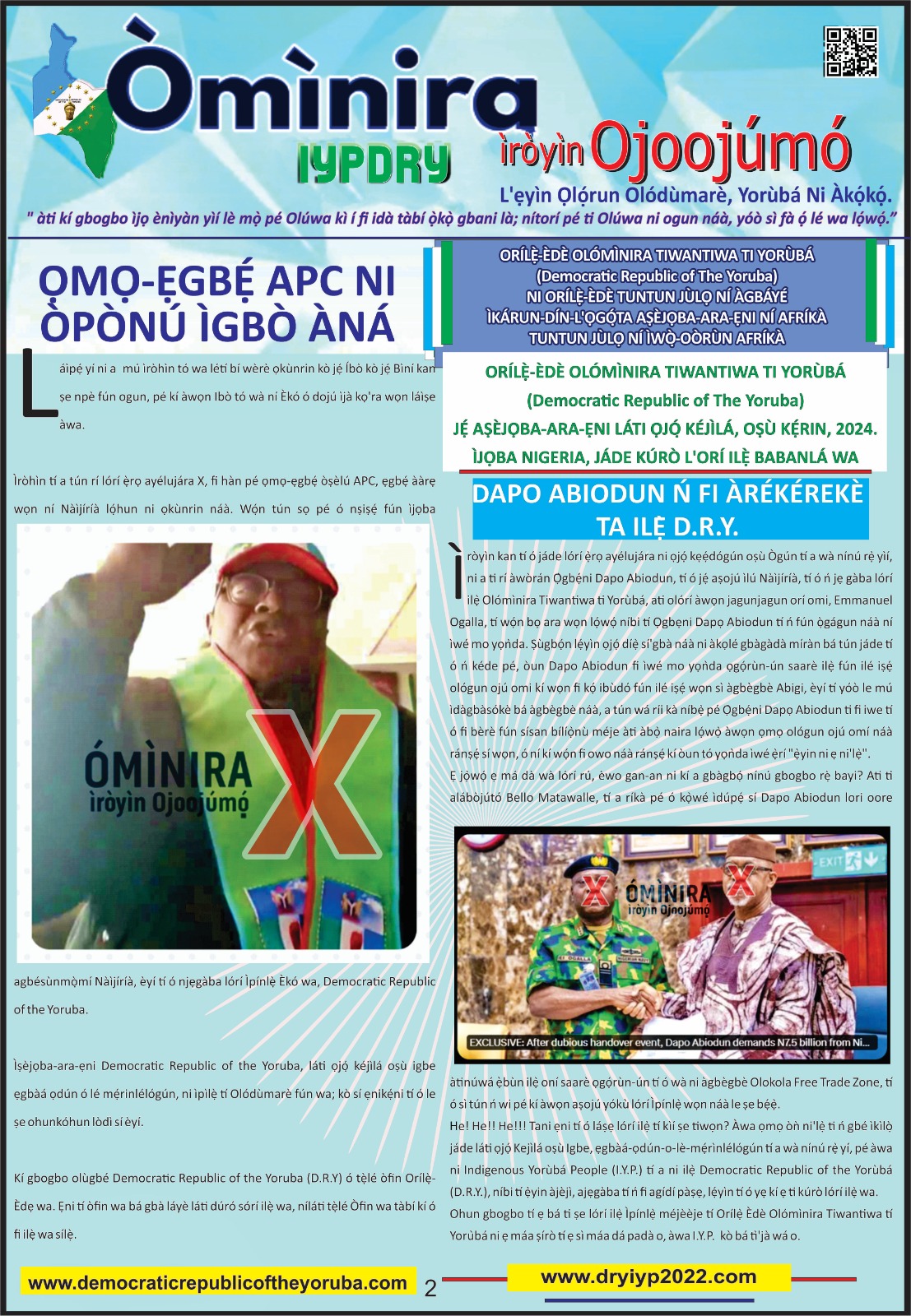 Democratic republic of the Yoruba ominira new update | Yoruba Nation | Newest Nation in Africa, Youngest country in the World 2024