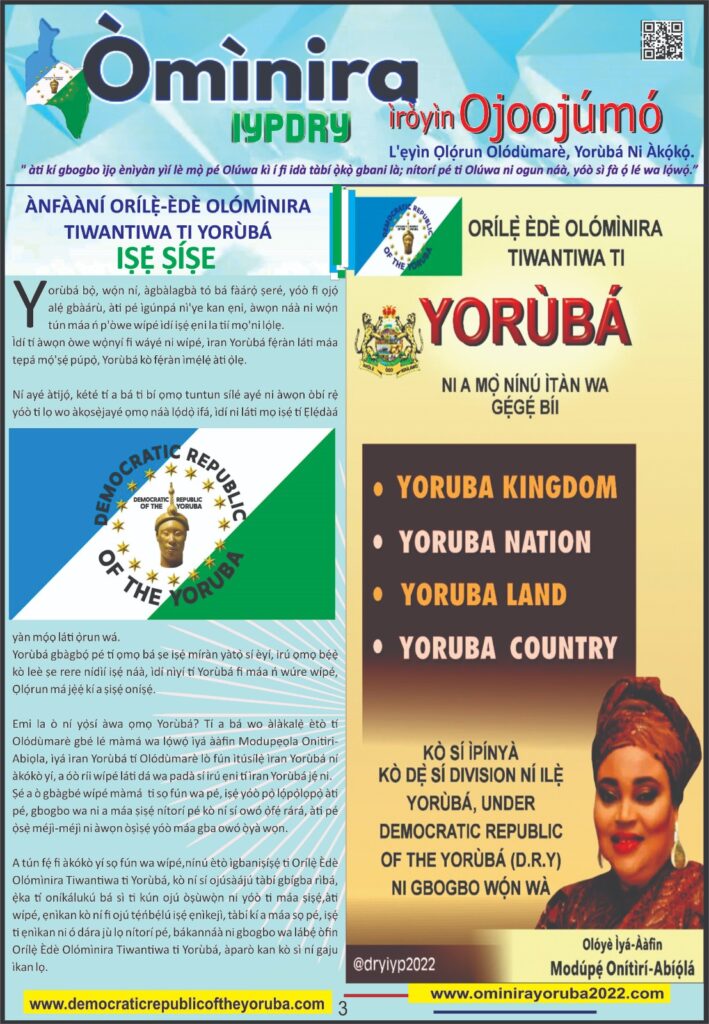 Democratic republic of the Yoruba ominira new update | Yoruba Nation | Newest Nation in Africa, Youngest country in the World 2024