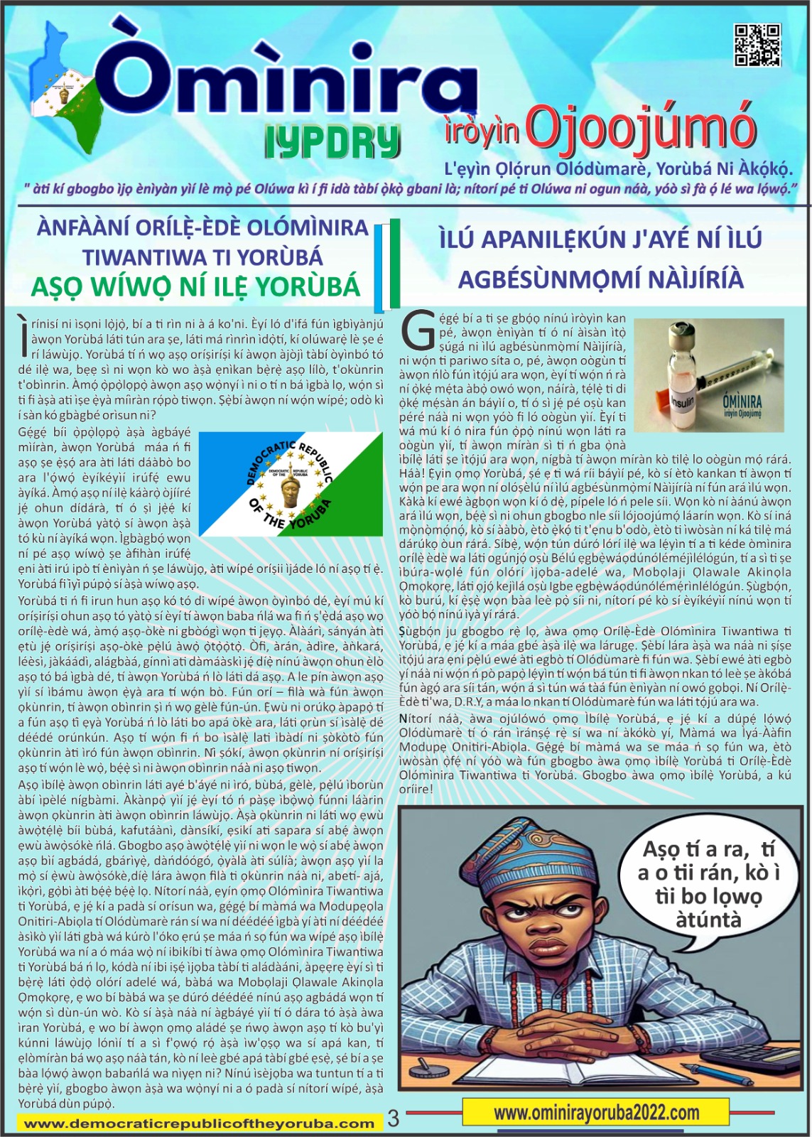 Ominira yoruba daily news update - the democratic republic of the Yorùbá