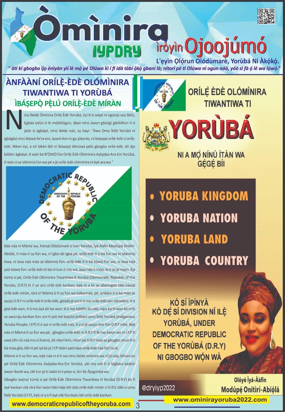 Democratic Republic of the Yorùbá latest news updates 02/09/2024