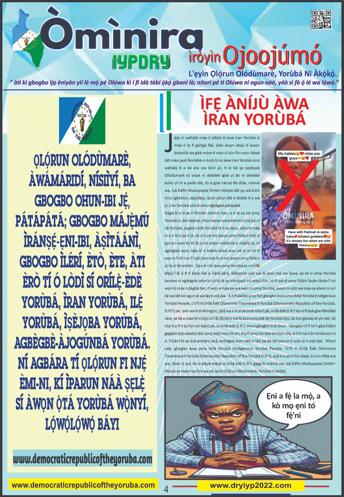 Democratic Republic of the Yorùbá latest news updates 03/09/2024