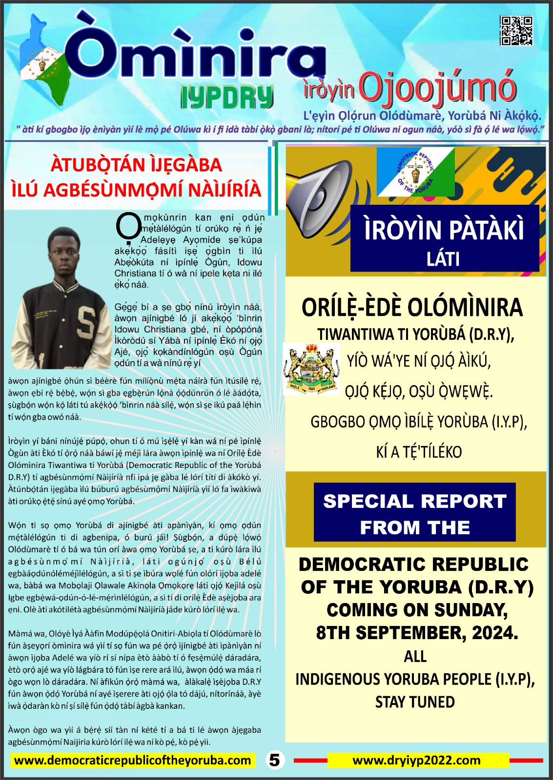 Democratic republic of the Yoruba ominira new update | Yoruba Nation | Newest Nation in Africa, Youngest country in the World 2024