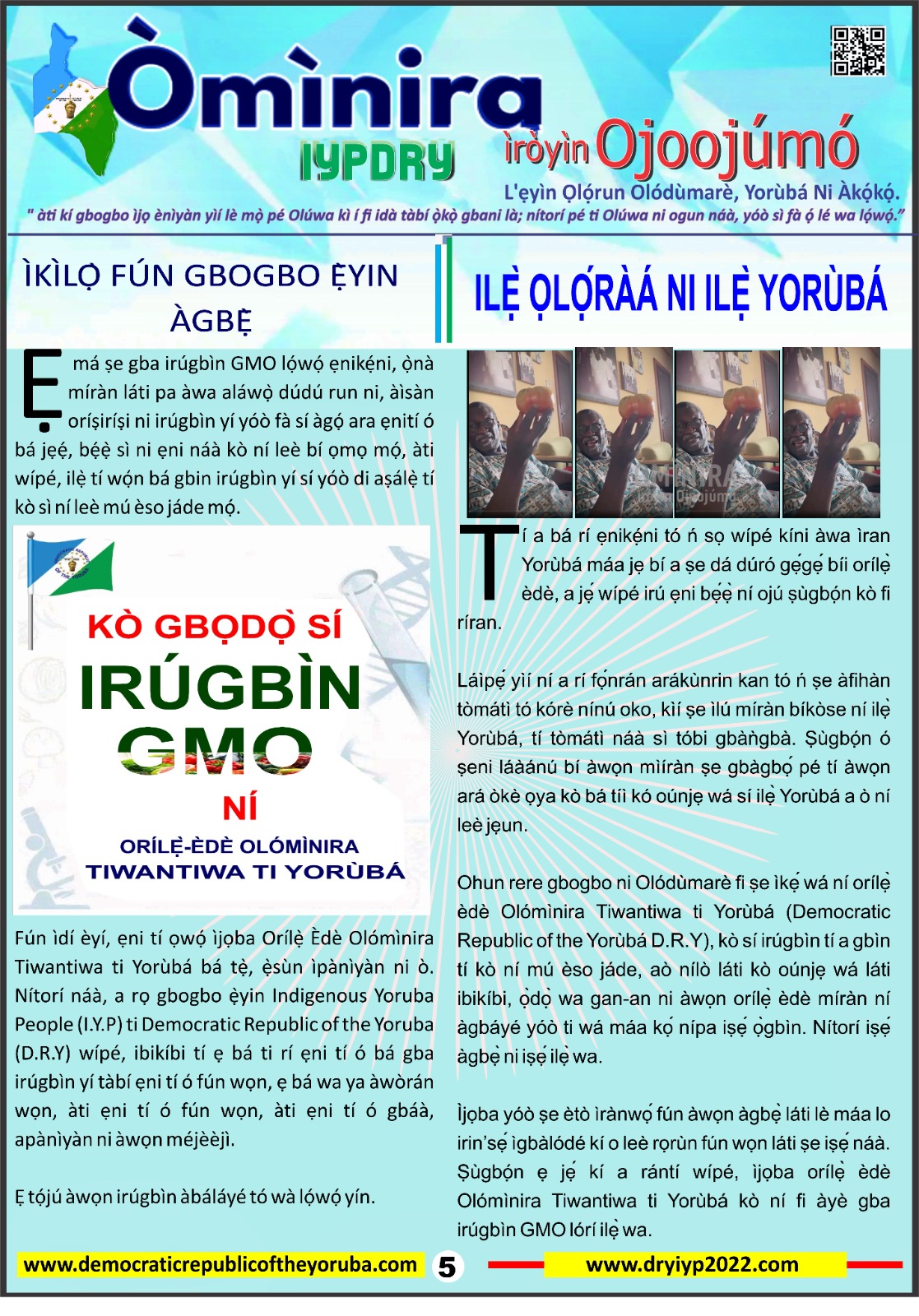 Democratic Republic of the Yorùbá latest news updates 25/09/2024