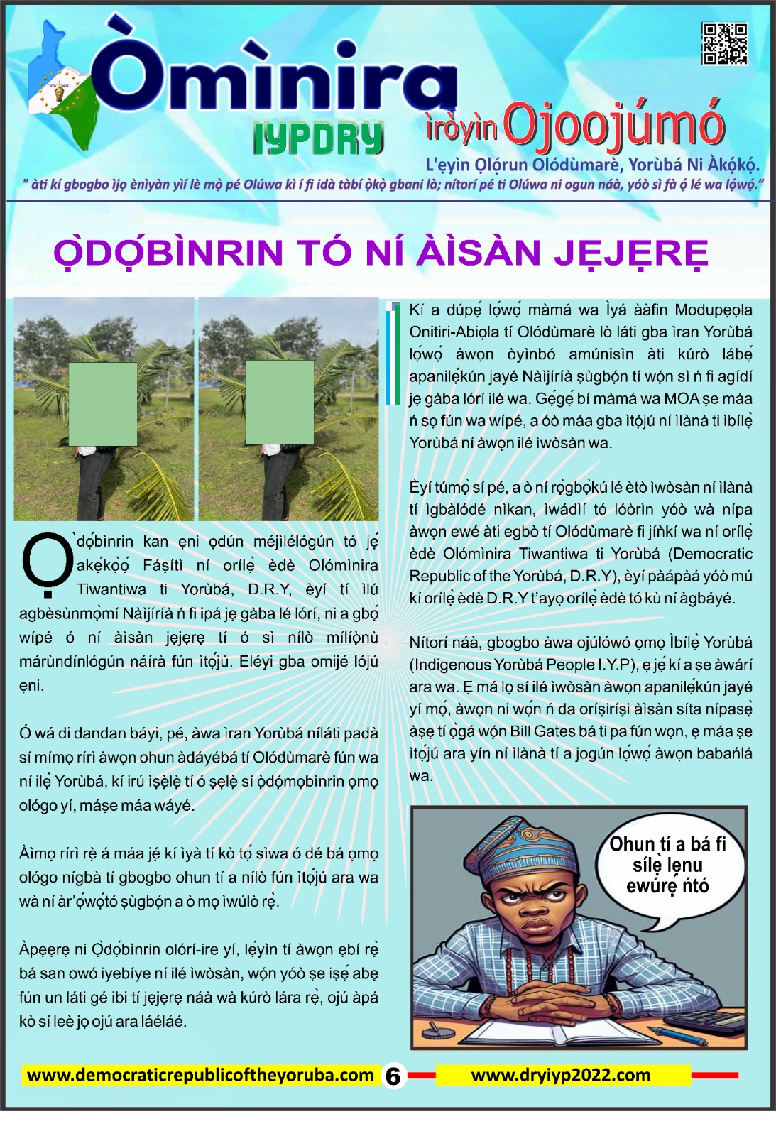 Democratic Republic of the Yorùbá latest news updates 25/09/2024