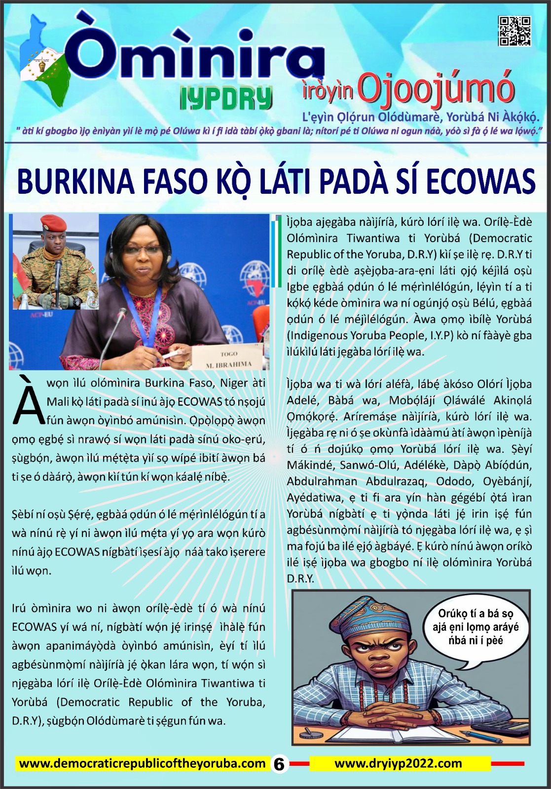 Democratic Republic of the Yorùbá latest news updates 29/09/2024