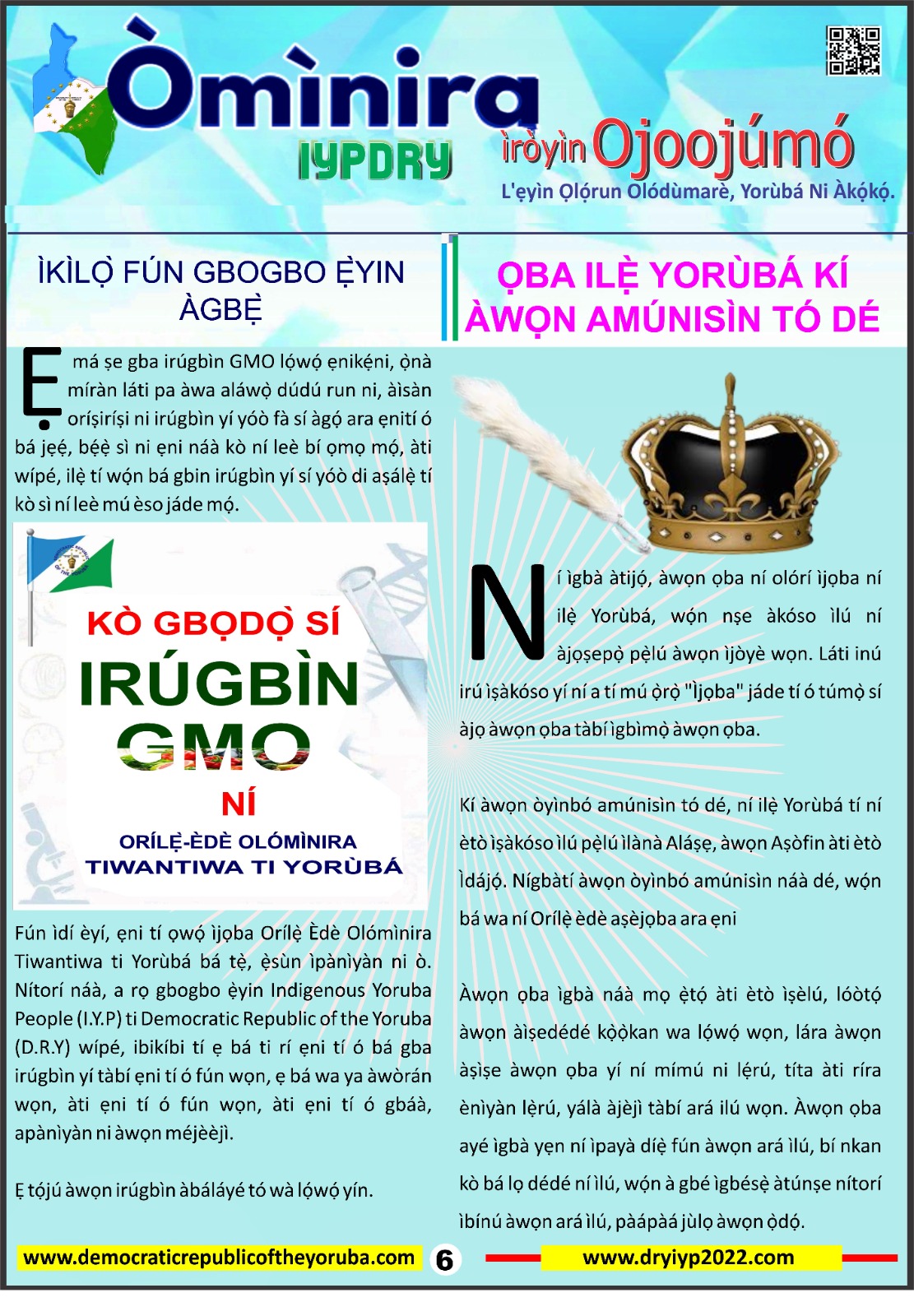 The Democratic Republic of the Yoruba Official Information Portal