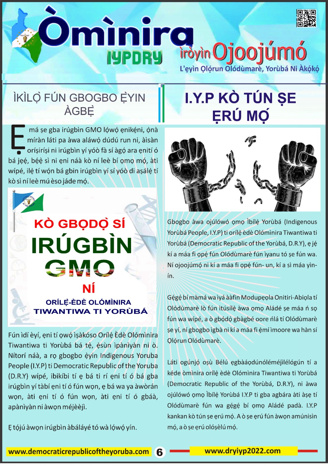 Democratic Republic of the Yorùbá latest news updates
