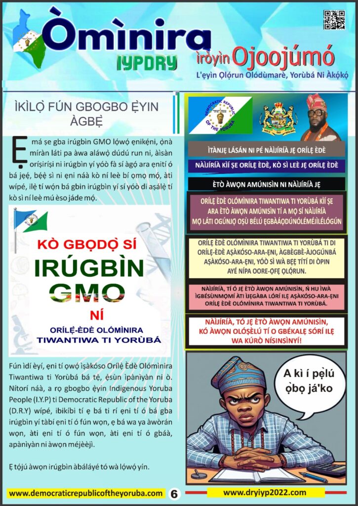 The Democratic Republic of the Yoruba Official Information Portal