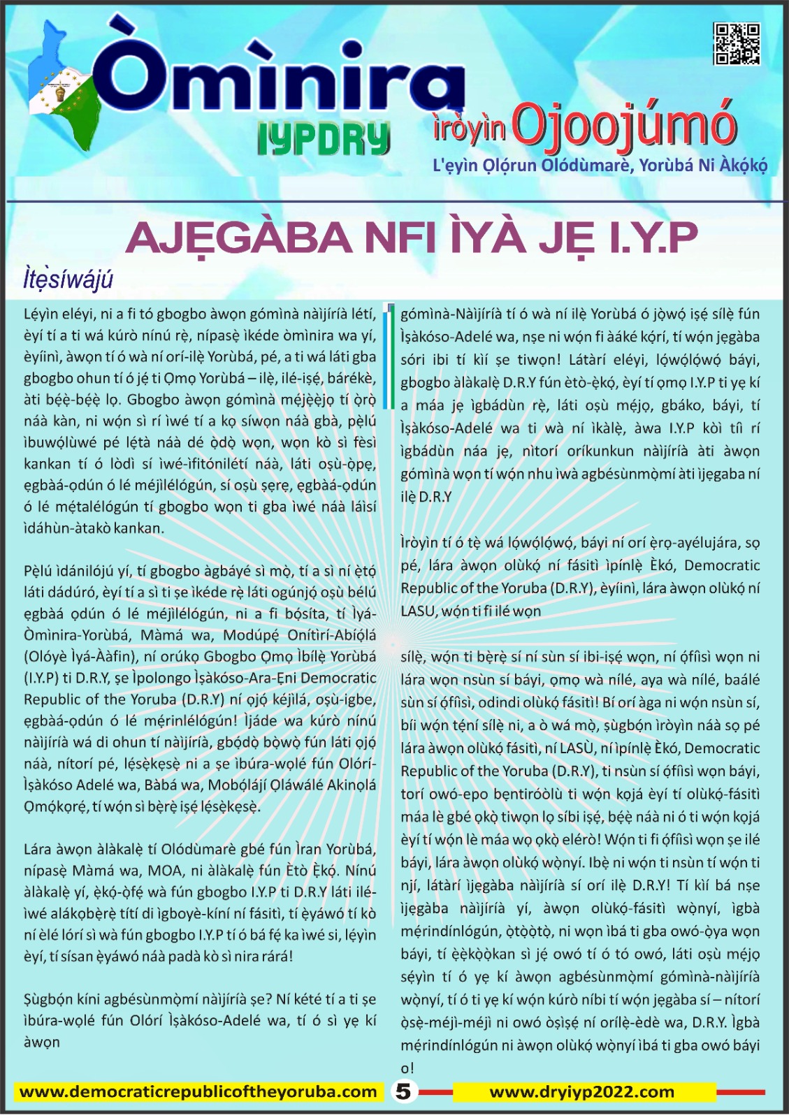 The Democratic Republic of the Yoruba Official Information Portal