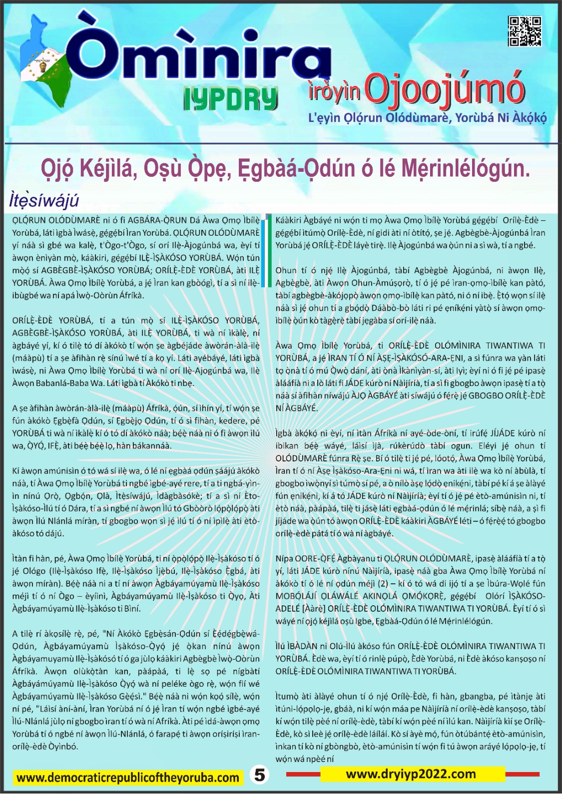 The Democratic Republic of the Yoruba Official Information Portal